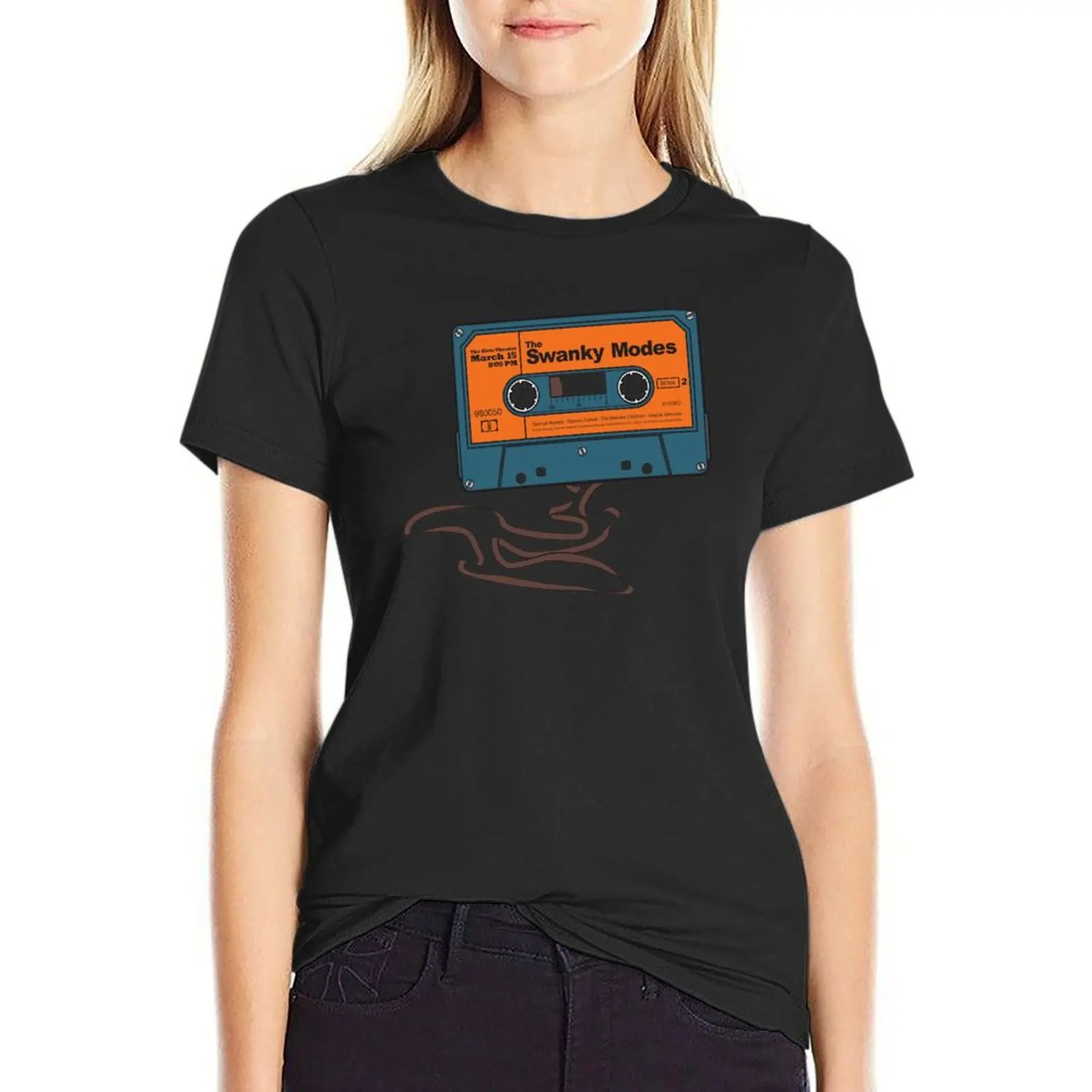 Swanky Modes cassette tape T-Shirt heavyweights funnys blacks summer clothes for Women