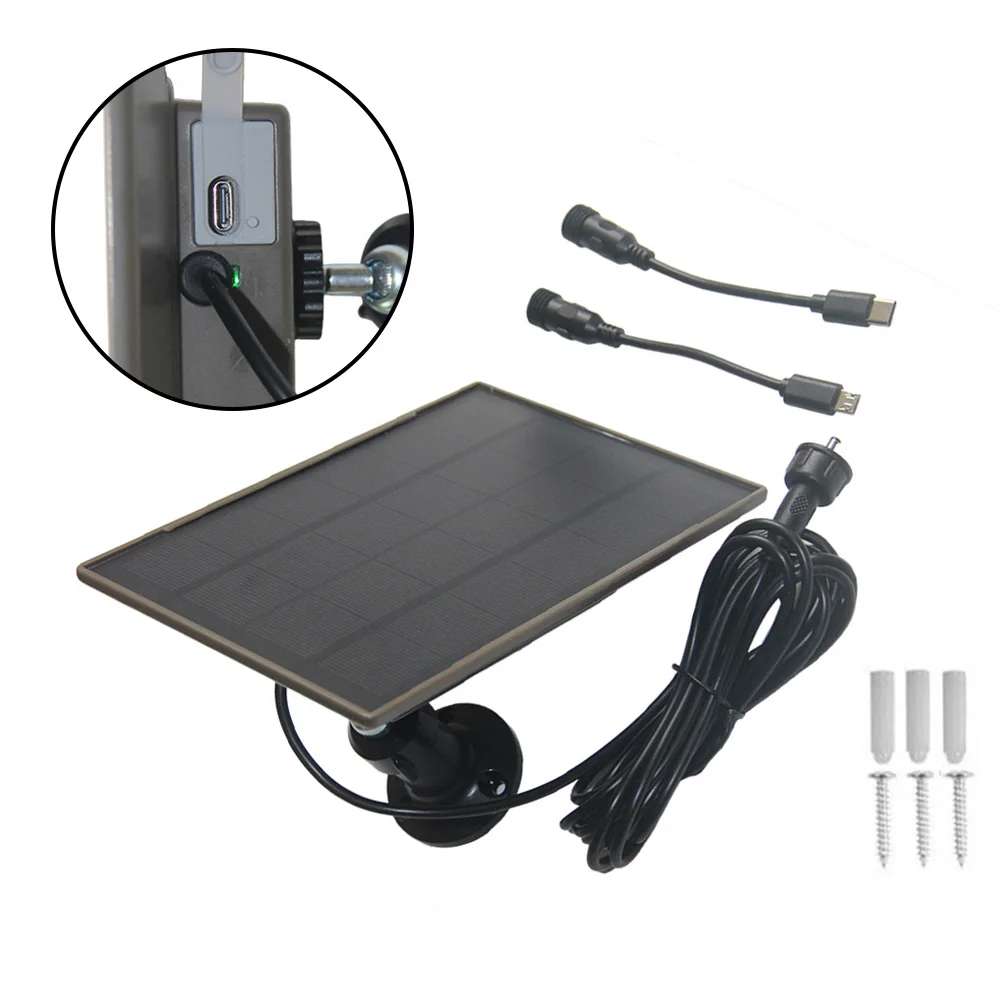 3W Solar Panel Kit for Trail Camera 6000mAh Rechargeable Battery Black IP66 Rated For Outdoor Wildkamera Power Solution