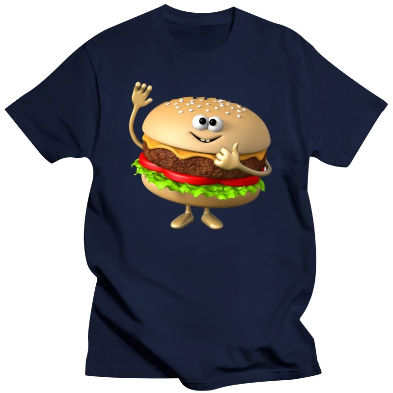 Couple FRIENDS Hamburger and chips Cartoon menSoft and comfortableBoys CasualT-shirtmens cool t shirtrock T shirt