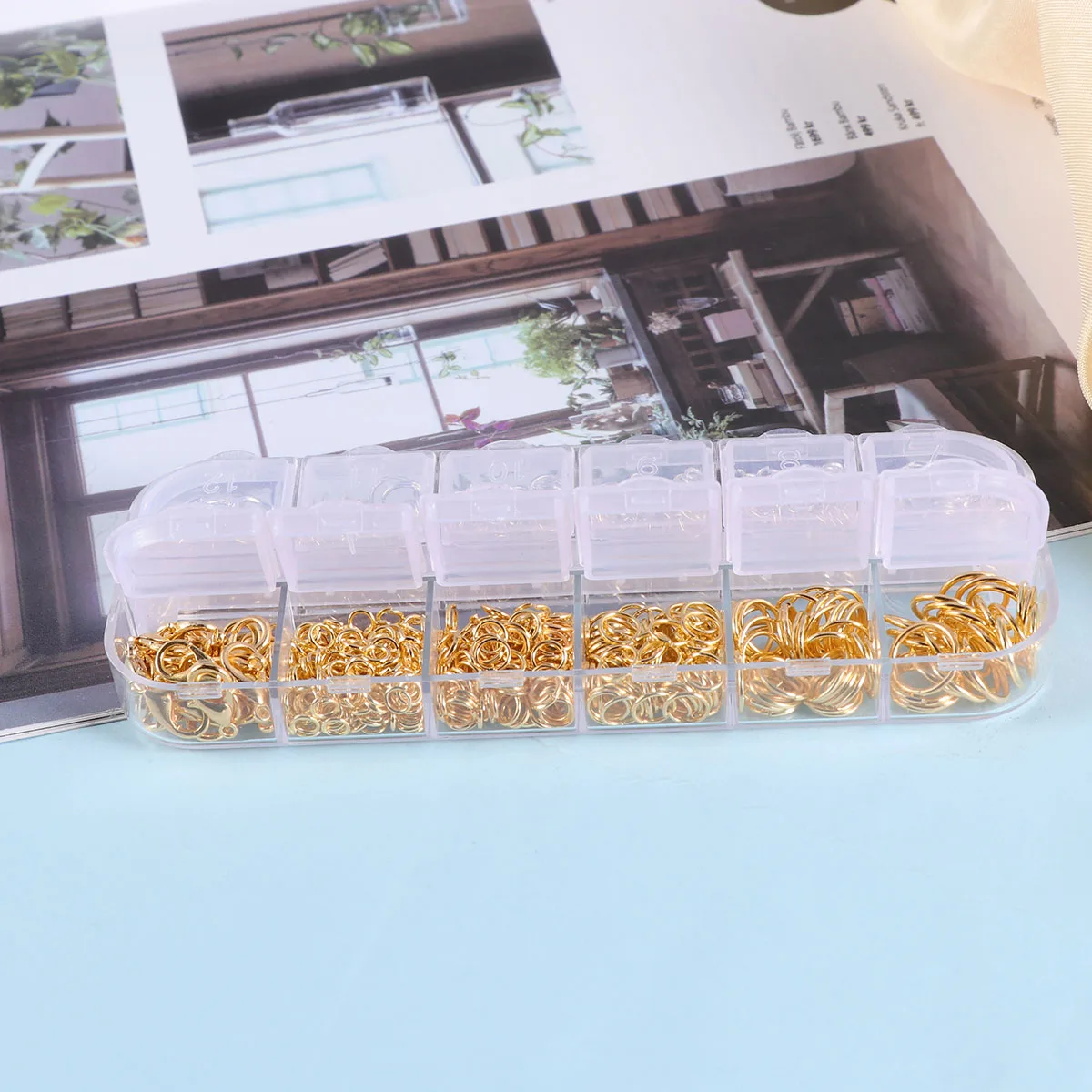 

1200pcs Open Jump Rings 12 Grids Jewelry Making Kit Lobster Clasps Silver Gold Jewelry Findings Diy Handmade Earrings Craft