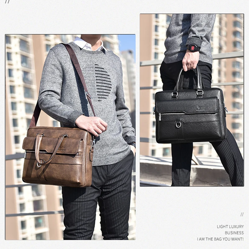 Étui à Bombes en Cuir PU pour Homme, Sac à Main de Styliste pour Avocat, Ordinateur Portable de Luxe, Lancé, Business, Bureau, Travail, Messager, Bandoulière Latérale