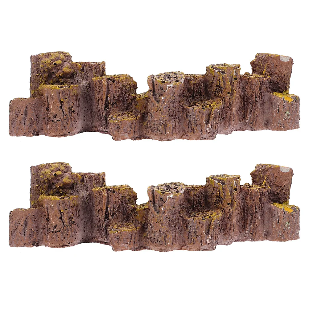 

2Pcs Artificial Resin Wood Piles Realistic Aquarium Decorations Fish Tank Landscaping Durable Simulation Natural Decor