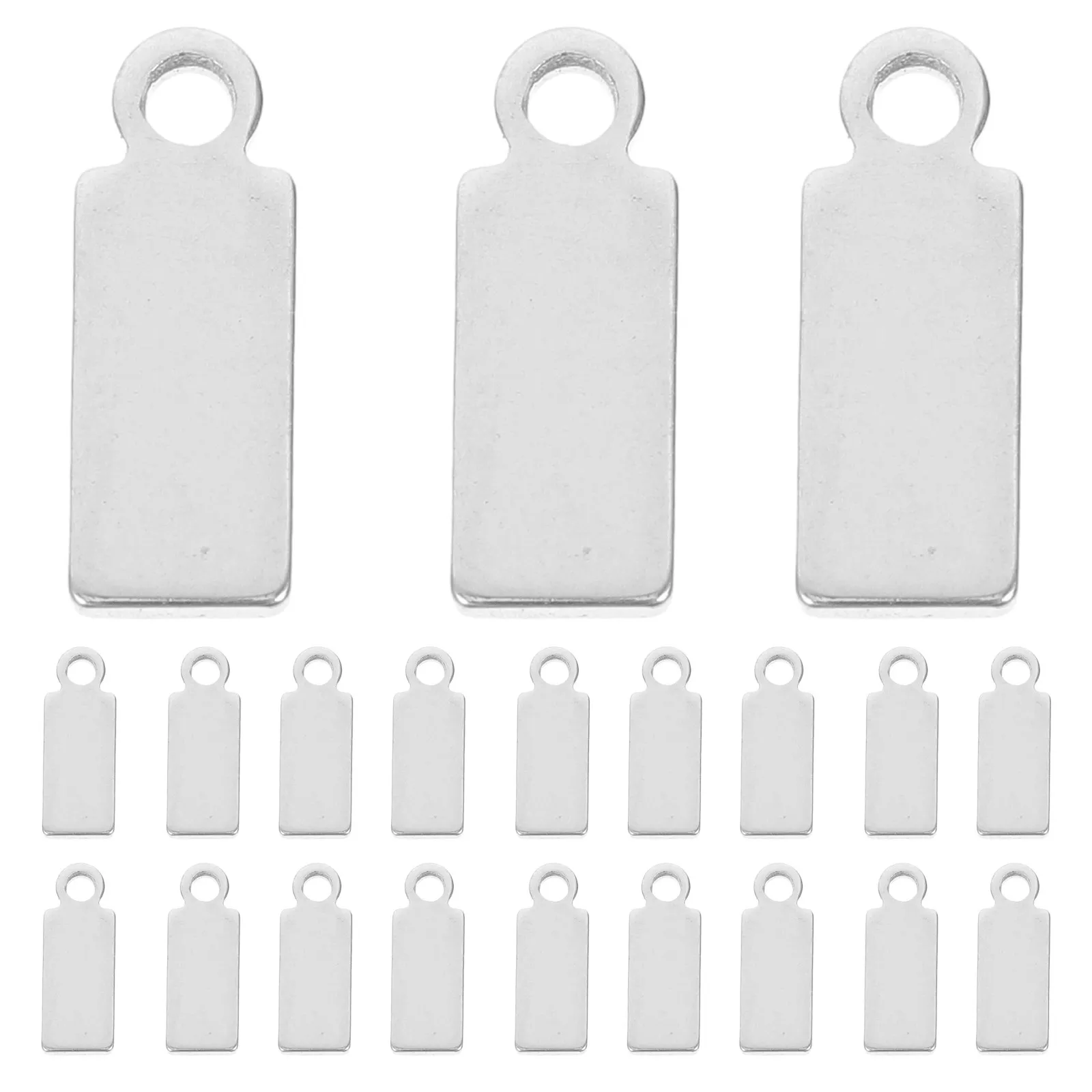 100Pcs Stainless Steel Rectangle Stamping Blanks DIY Jewelry Making Pendant Charms Engraving Blank Tag Necklace Bracelet - view 2