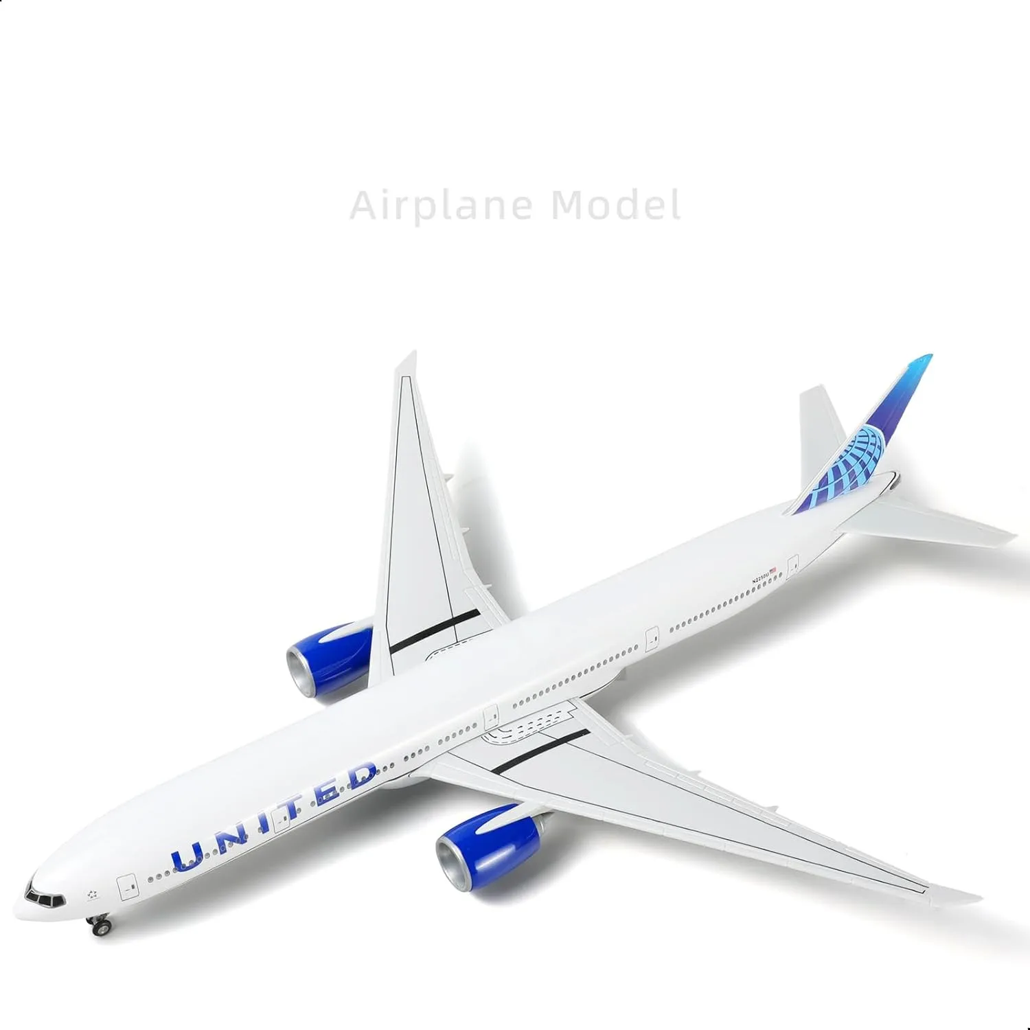 47cm United B777 Resin Diecast Airplane Model Kit with Stand&LED Light For Collection Display or Aviation Gift Home decoration