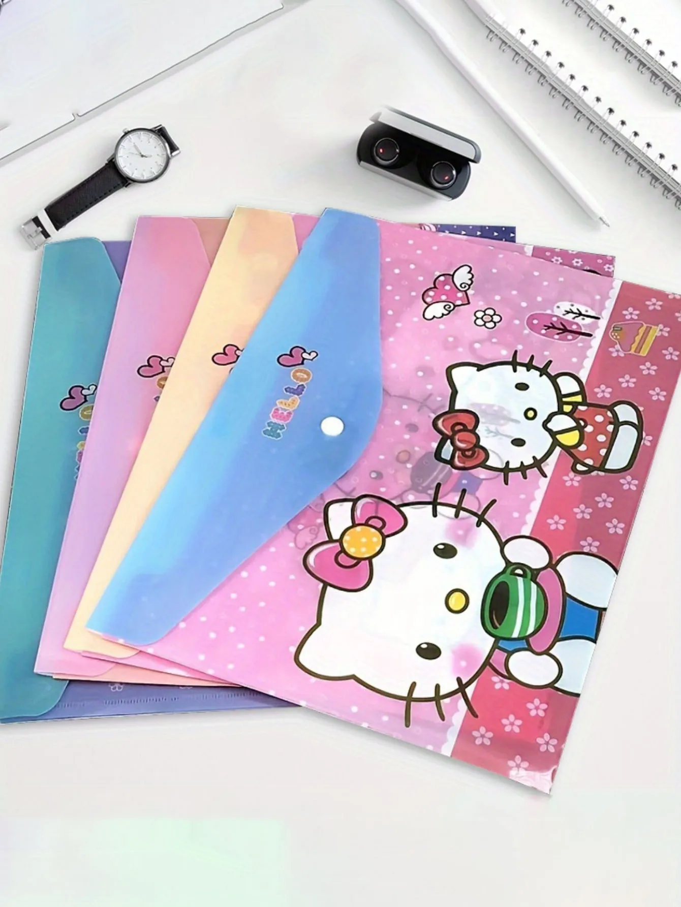 1/4/8/12pcs HelloKittys A4 Document Bag Durable Stylish for Students Teachers Perfect for Organizing Files, Test Papers