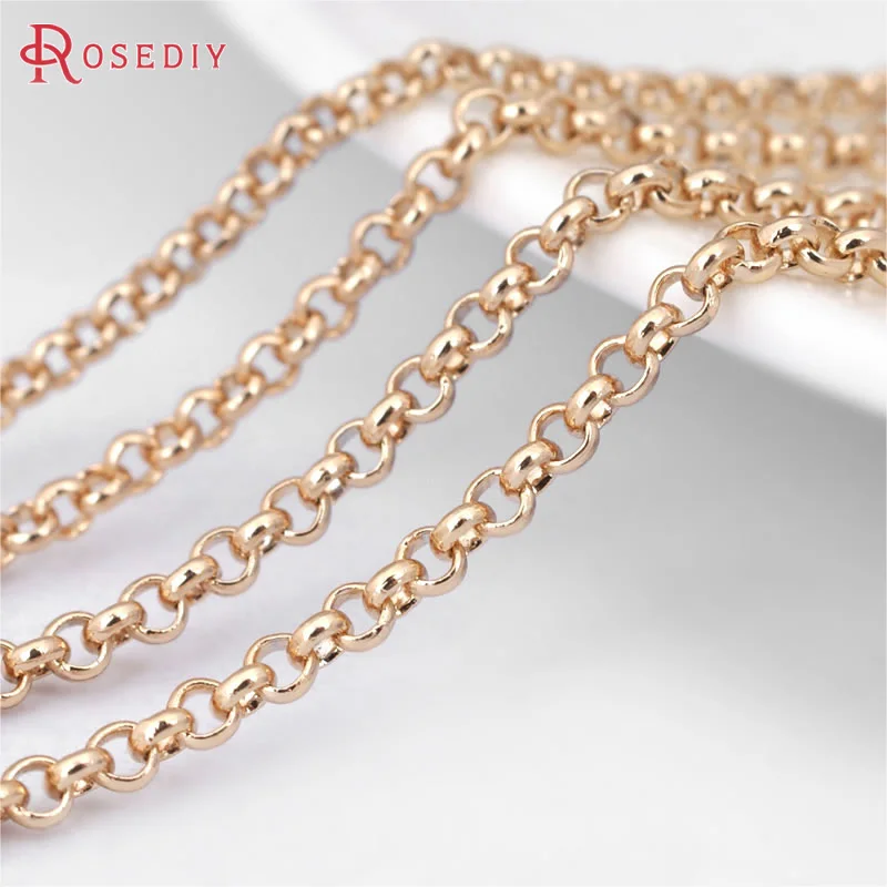

2 Meters 1.4MM 1.6MM 2MM 3MM Champagne Gold Color Brass Round Link Chain Jewelry Making Findings Diy Accessories
