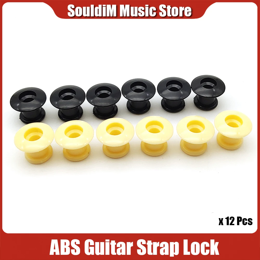 Bloqueo de correa de Guitarra, botón de correa de plástico para Guitarra acústica clásica, bajo eléctrico, pieza de Guitarra ukelele, 12 Uds.