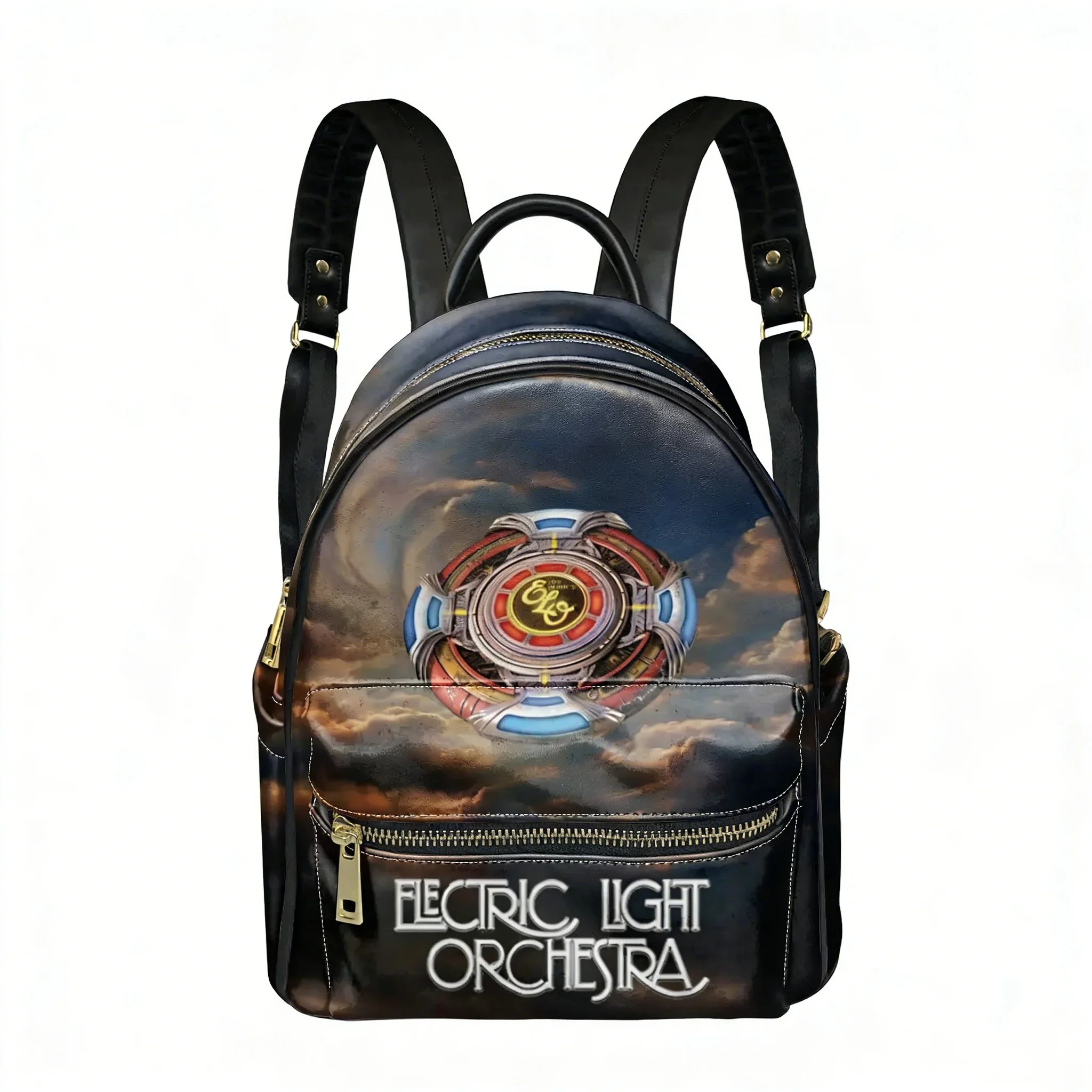 

Electric Light Orchestra Rock Band Custom Backpack Purse Women Schoolbags Double Shoulder Bag Mini Daypack Leather Travel Bag