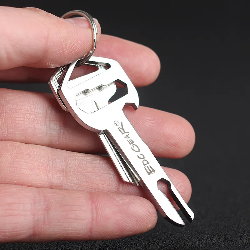 3 in 1 multifunctional EDC stainless steel key small tool outdoor bottle opener rope cutter thickened with keyring