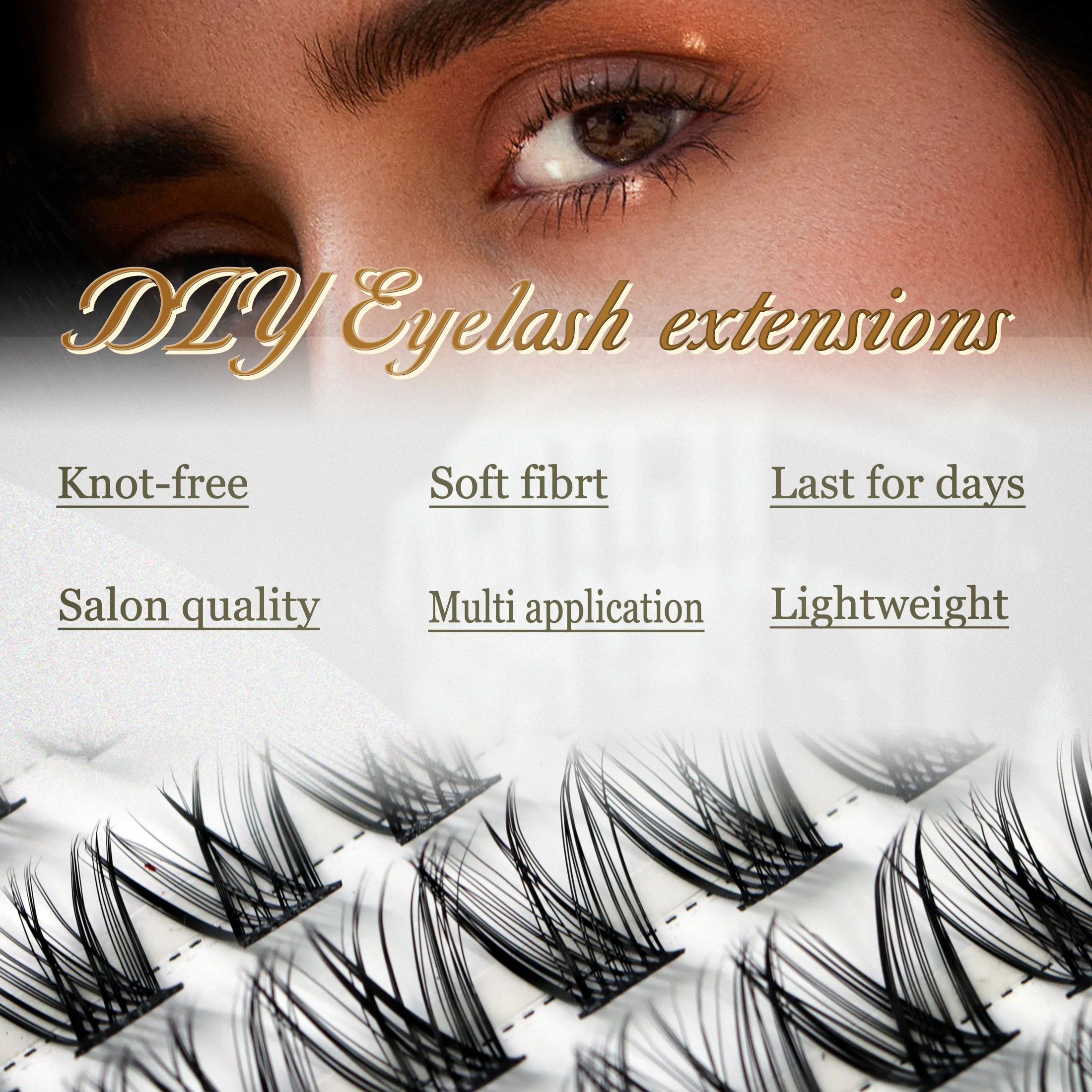 DIY Lash Extensions Kit Manga Nagaraku Natural Individual eyelashes Bunches Eyelash Extension Tweezers Tools Makeup Set