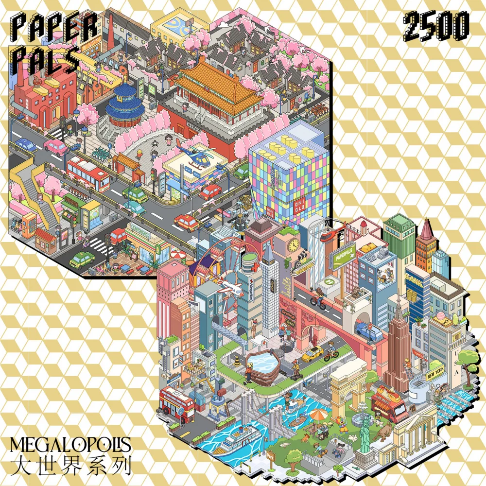 

Card Lover 5Pcs [World Attractions Series] 3D DIY Scenic Stickers Exquisite Stationery Stickers Famous Landmarks Journaling