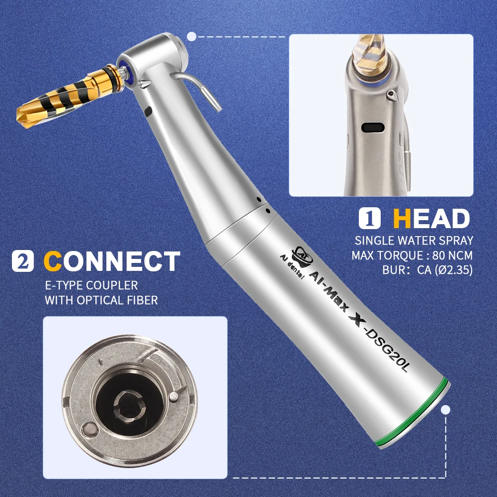 AI-X-DSG20L 20:1 Reduction Easy to Disassemble and Clean Head Dental Surgical Implant Handpiece Optics External&Internal Cooling