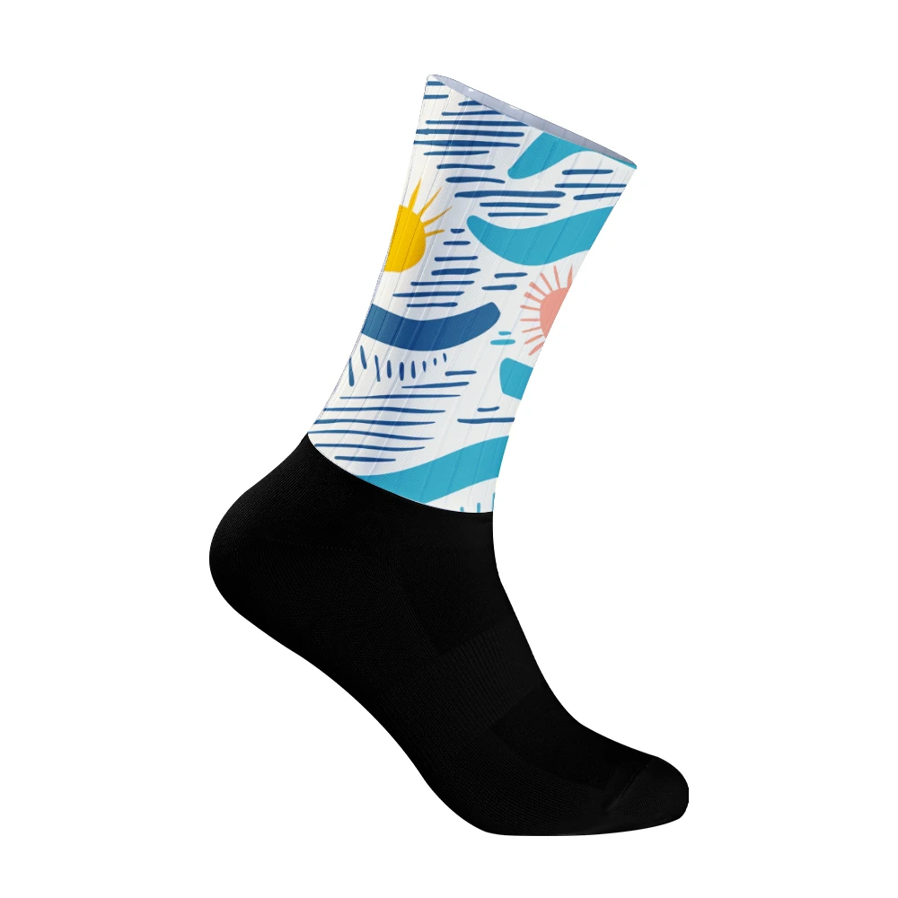 

Sunshine and Wave Cycling Socks New Summer Breathable Cycling Socks Men Women Road Bike Calcetines Ciclismo