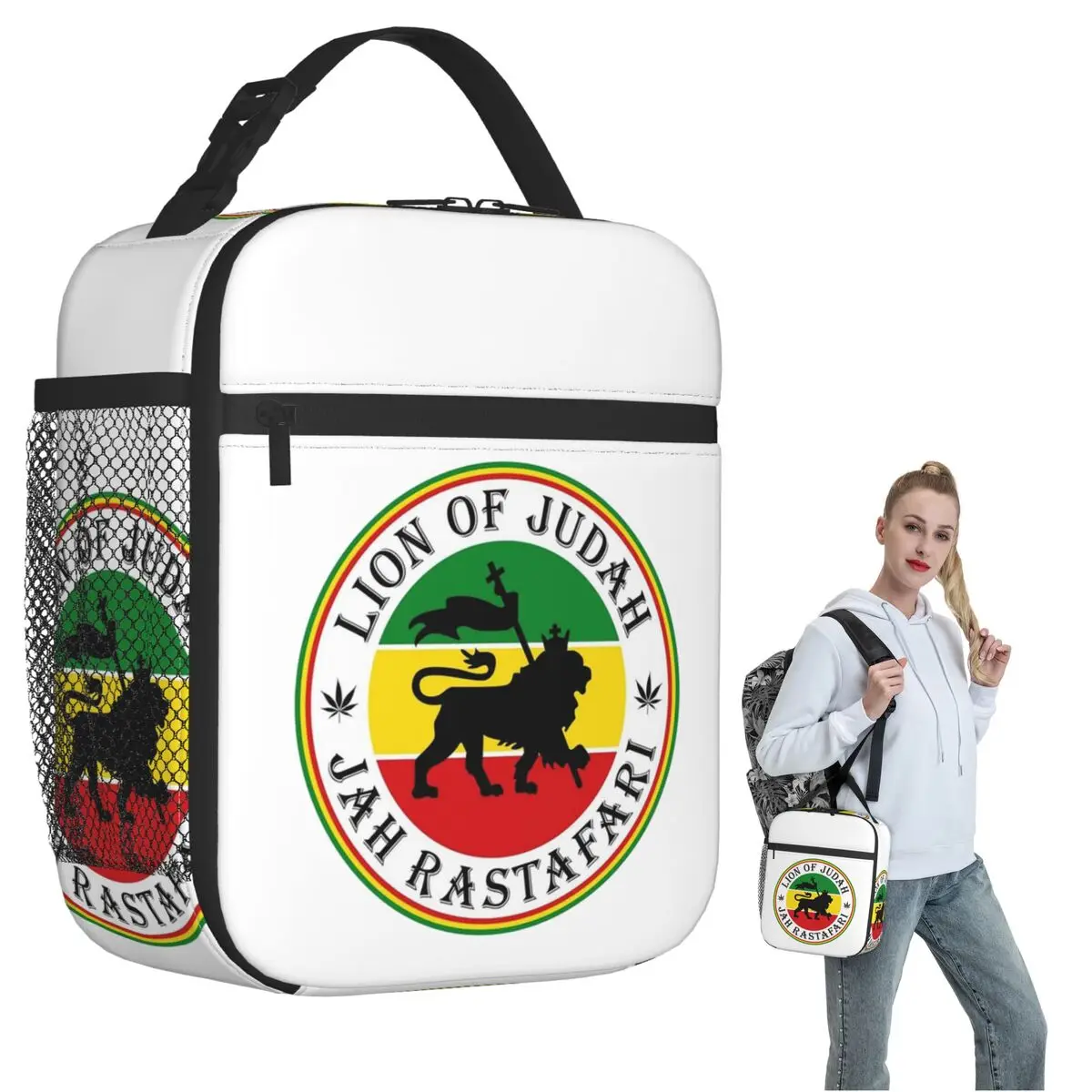 Rasta Lion Of Judah Star Of David Insulated Lunch Bag for Women Children Portable Food Boxes Thermal Lunch Box Tote