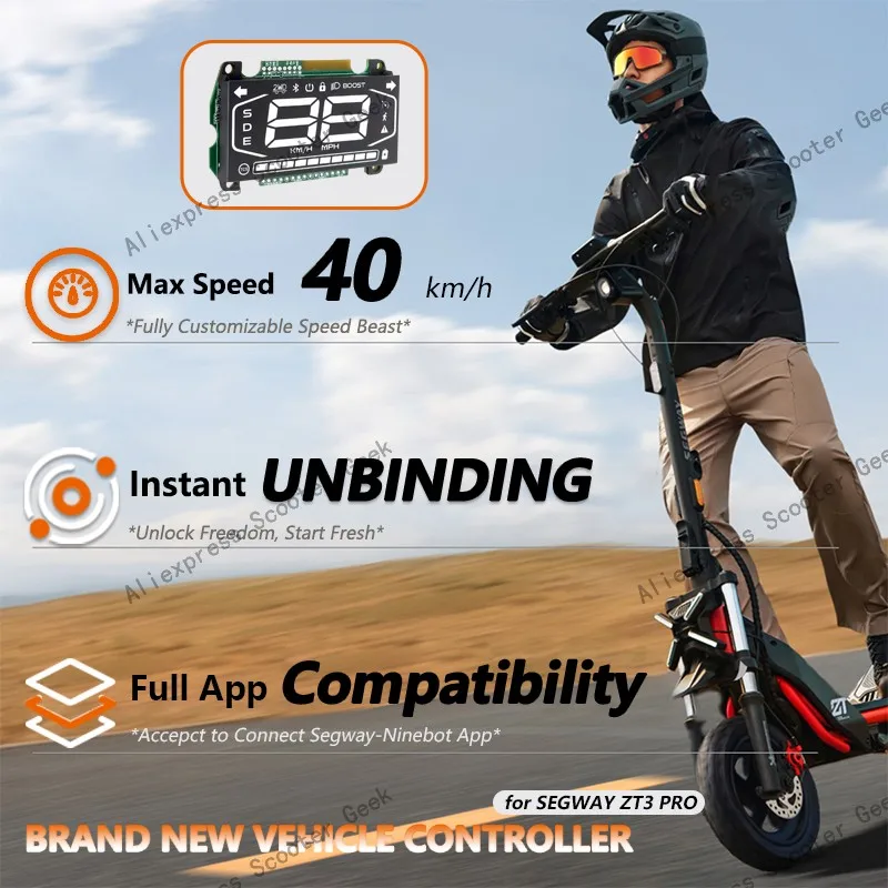 40 km/ساعة ZT3 PRO لوحة عرض التحكم في السيارة لـ Ninebot بواسطة Segway ZT3 PRO E D أجزاء وحدة تحكم سكوتر كهربائي VCU #2