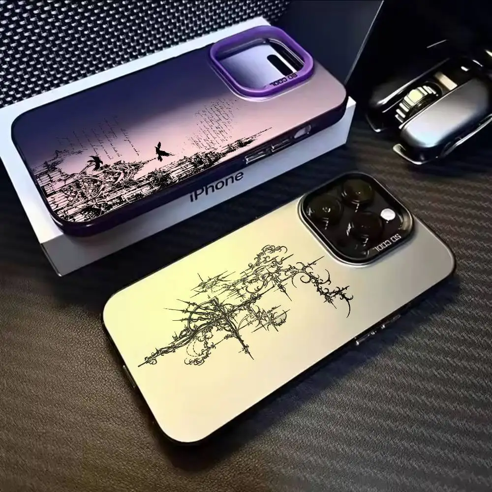 

Gothic Cyber Sigil Cross Logo Phone Case For iPhone 17,16,15,14,13,12,11,Mini,Pro,MAX Matte Shockproof Phone Case
