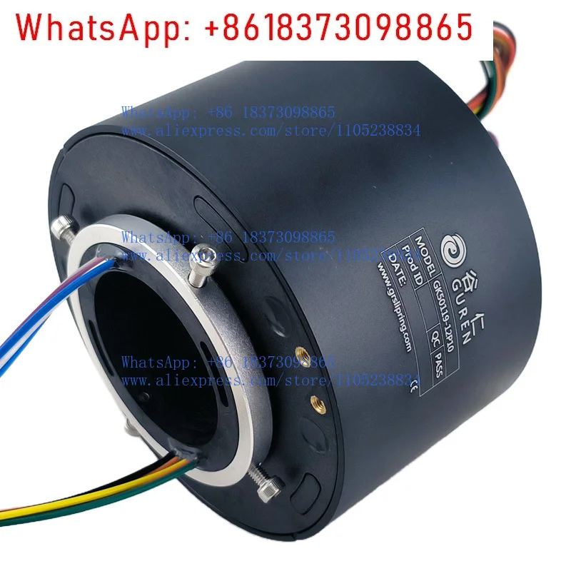 1PCS 50mm Inner Diameter 119mm Outer Diameter 6-way Motor Slip Ring with 10A Current Conductive Rotary Electrical Connector