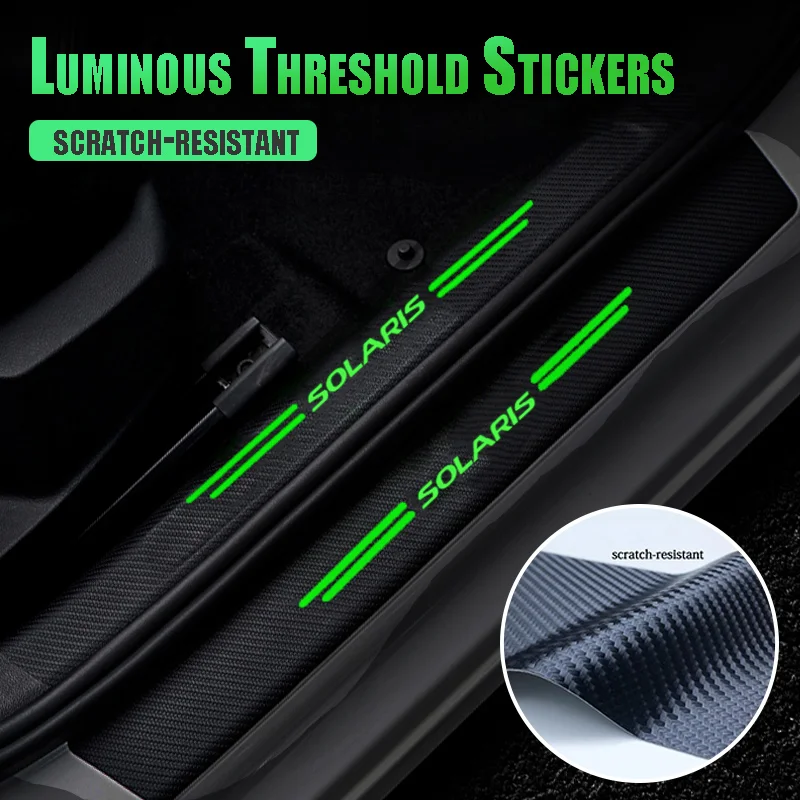 

Luminous Car Door Sill Protector Stickers for Hyundai Solaris KONA IONIQ CRETA EQUUS IX55 EON Accent Rear Trunk Bumper Plate