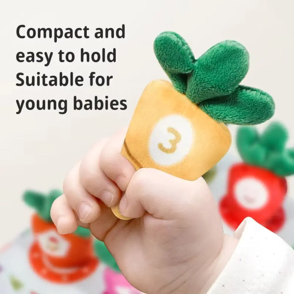 Soft Baby Tissue Box Toy Tear-resistant Cartoon Pattern Radishes Montessori Toy Non-Fading Color Learning