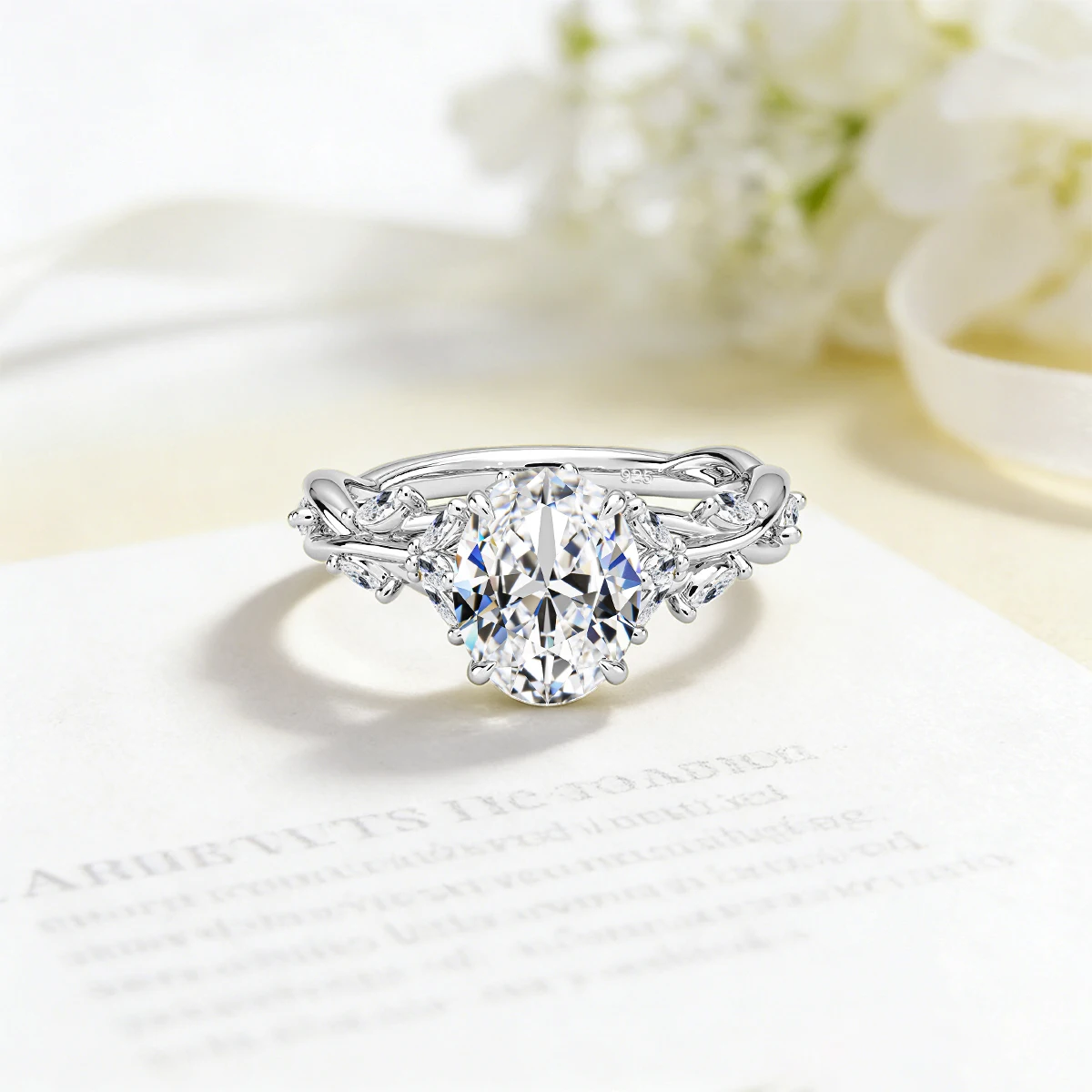 

SDOOU 925 Sterling Silver Princess Cut 3ct Moissanite Diamond Twisted Ring GRA Plated 18K Rose Gold Women's Rings Party Jewely