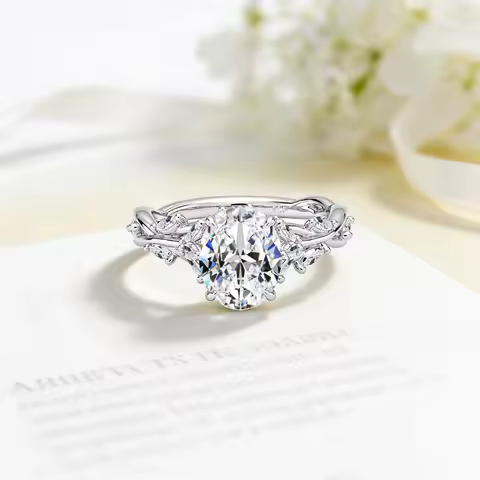 SDOOU 925 Sterling Silver Princess Cut 3ct Moissanite Diamond Twisted Ring GRA Plated 18K Rose Gold Women's Rings Party Jewely