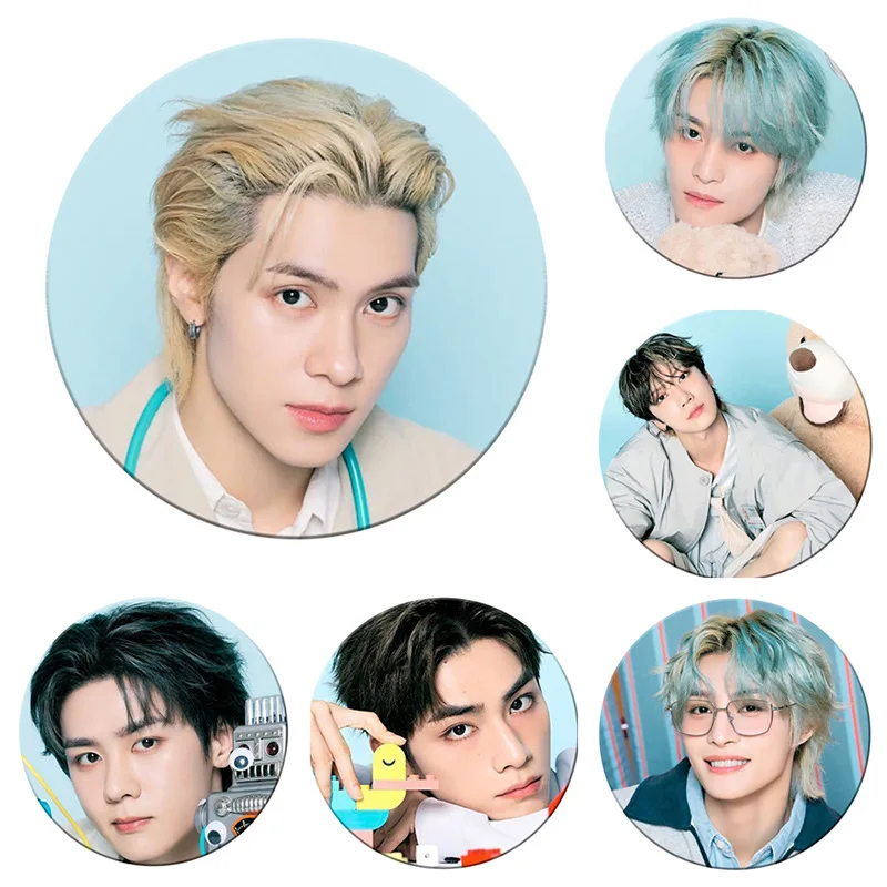 KPOP WAYV 2025, приветствие сезона, круглая брошь на значок, Hendery Kun Winwin YangYang, зеркальный брелок для ключей, сумка, аксессуары, коллекция фанатов