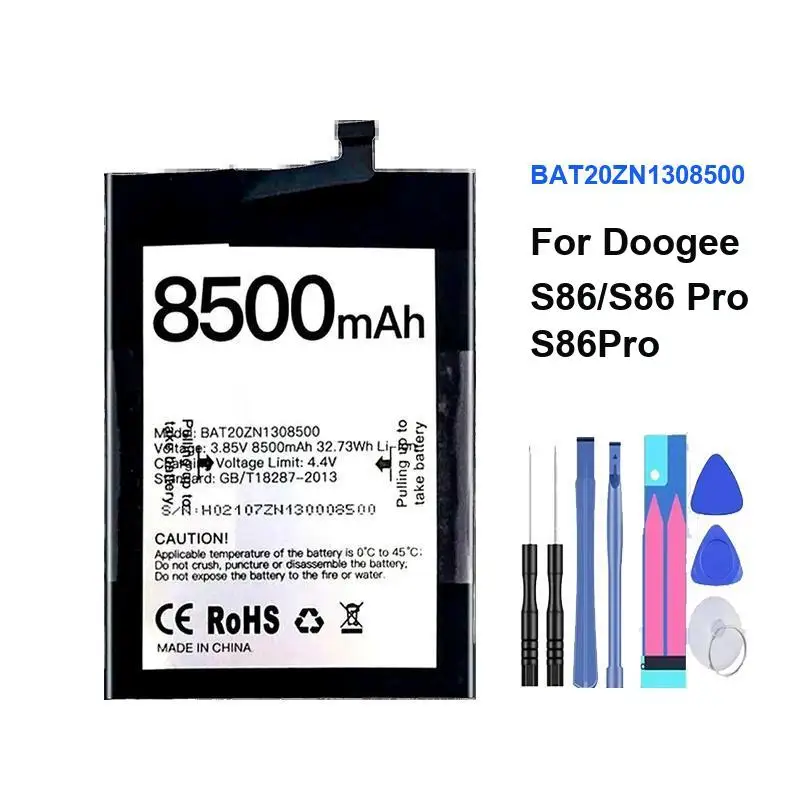 

Reliable Replacement Mobile Phone Battery Good Low-Temperature Performance For Doogee S86 Pro 8500Mah BAT20ZN1308500