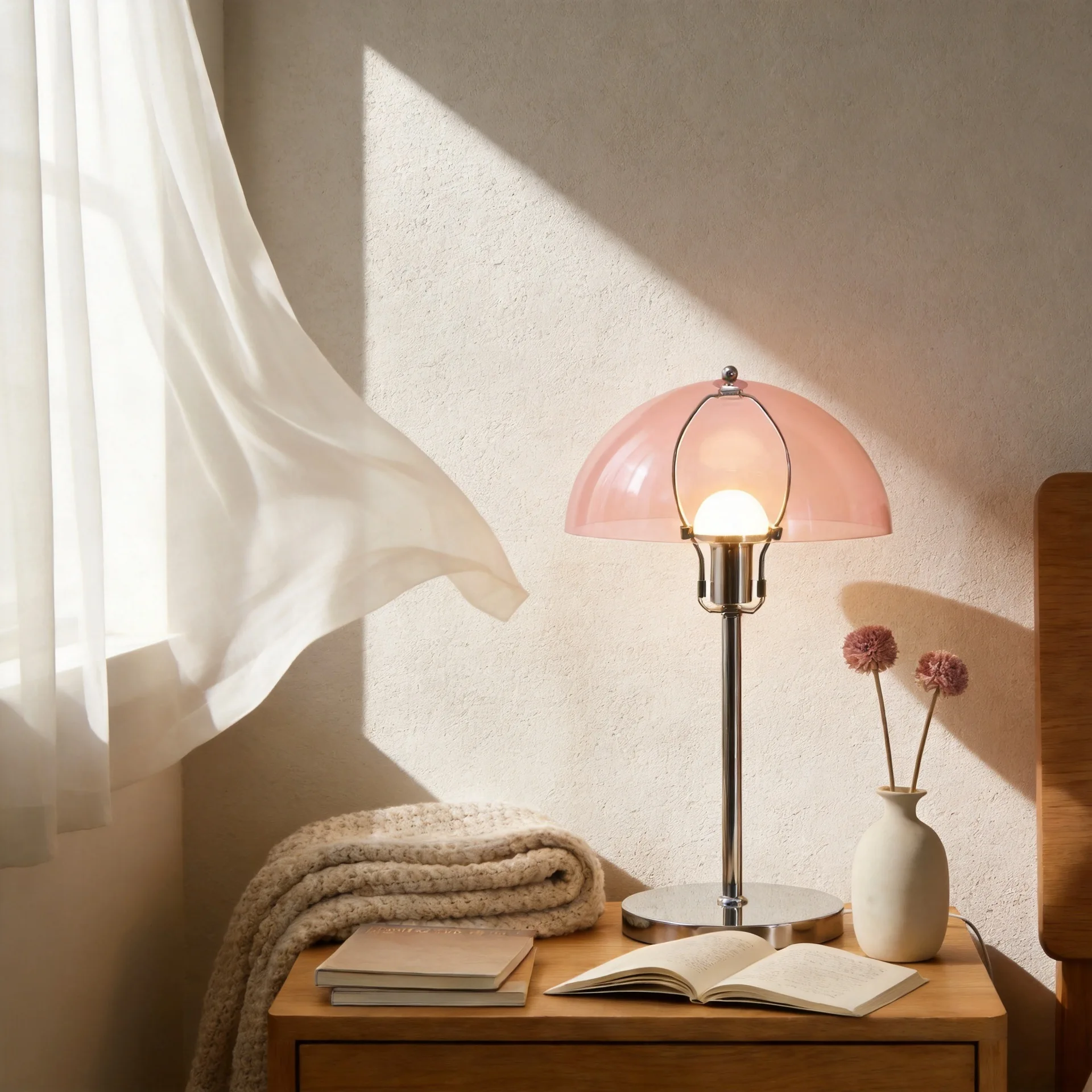 Bauhaus Style Acrylic Table Lamp, Bedroom Bedside Lamp, Minimalist Luxury Night Light, Dimmable Decorative Desk Ambient Light