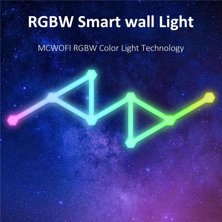 FUNN016 RGB Smart Constellation Wall Lights Multicolor Segmented Control Game Music Sync AlexaGoogle Assistant LED Bars