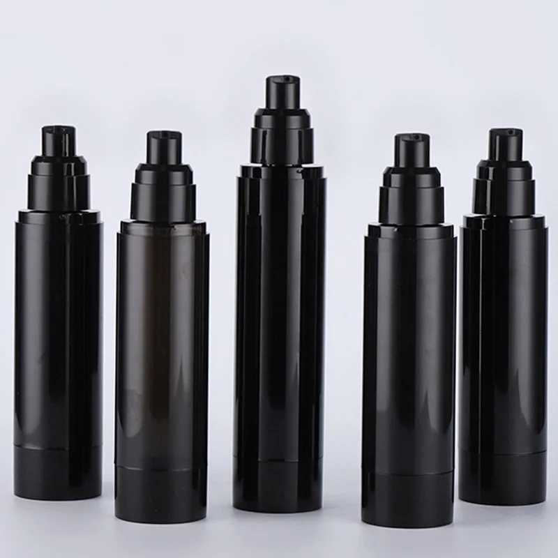 10Pcs 15ML 30ML 50ML 100ML 150ML Mini Empty Portable Black Empty Airless Dispenser Lotion Pump Cream Bottles