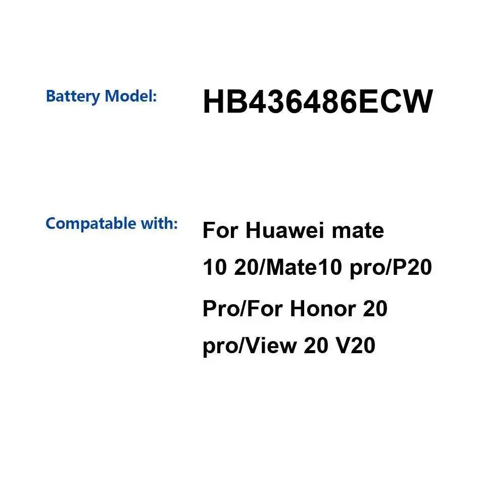 

Аккумулятор мобильного телефона HB436486ECW 3900/4000 мАч для Huawei Mate 10 20 Mate10 Pro P20 Honor View V20