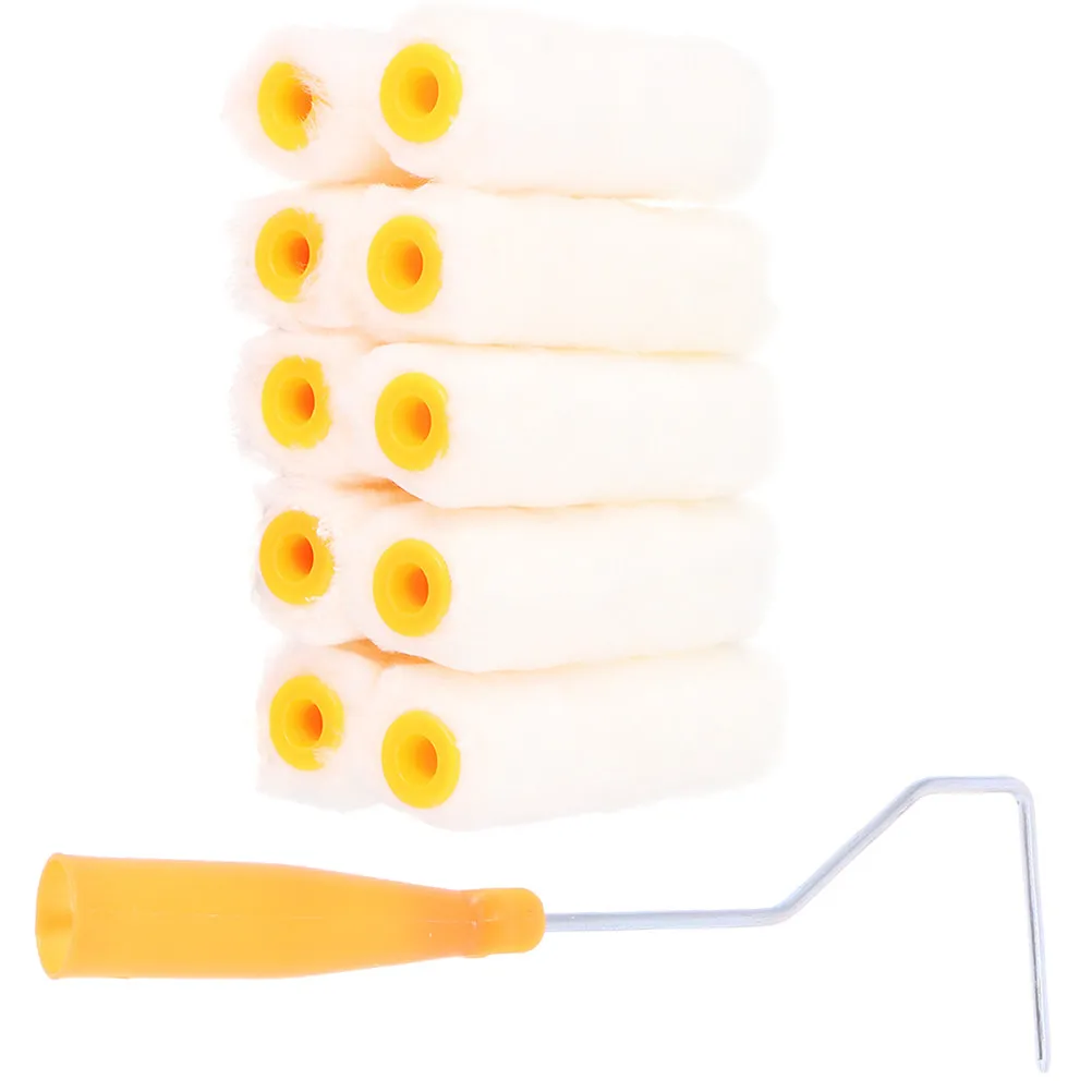 10Pcs Paint Roller Covers Washable Reusable Lint Free Shed Resistant for Wall Ceiling Smooth Finish 4 Inch Wall Paint Roller