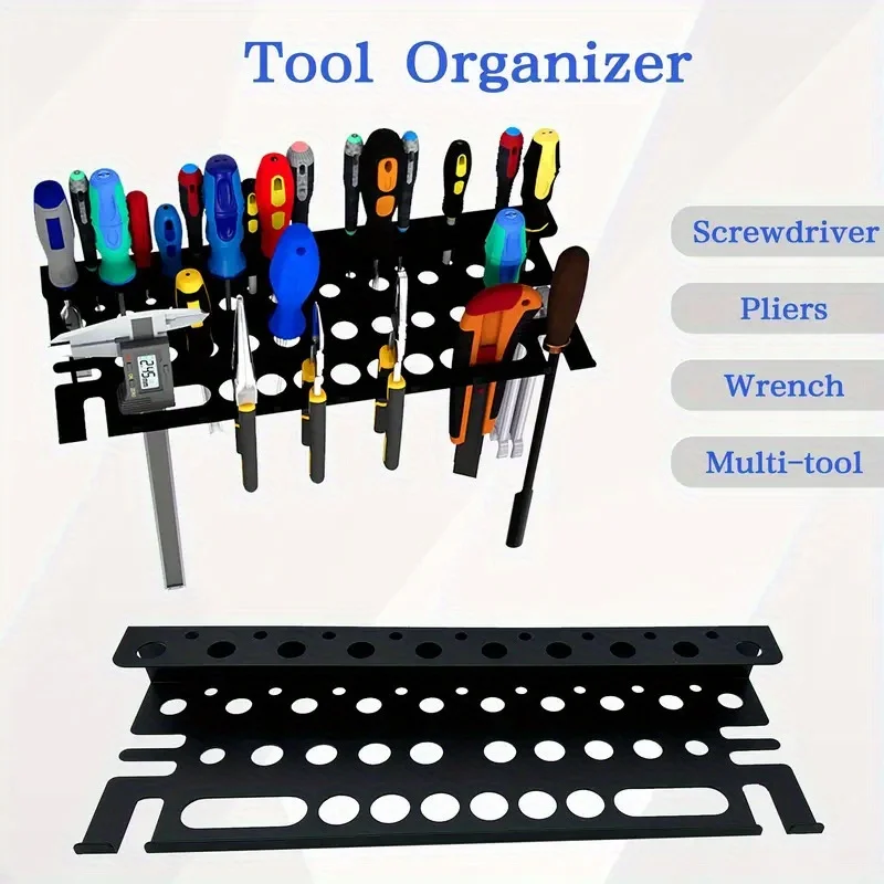Tool Storage Rack Wall Mounted Metal and Iron Tool Storage Holder Screwdriver Hammer Pointed Nose Pliers Storage Display Rack