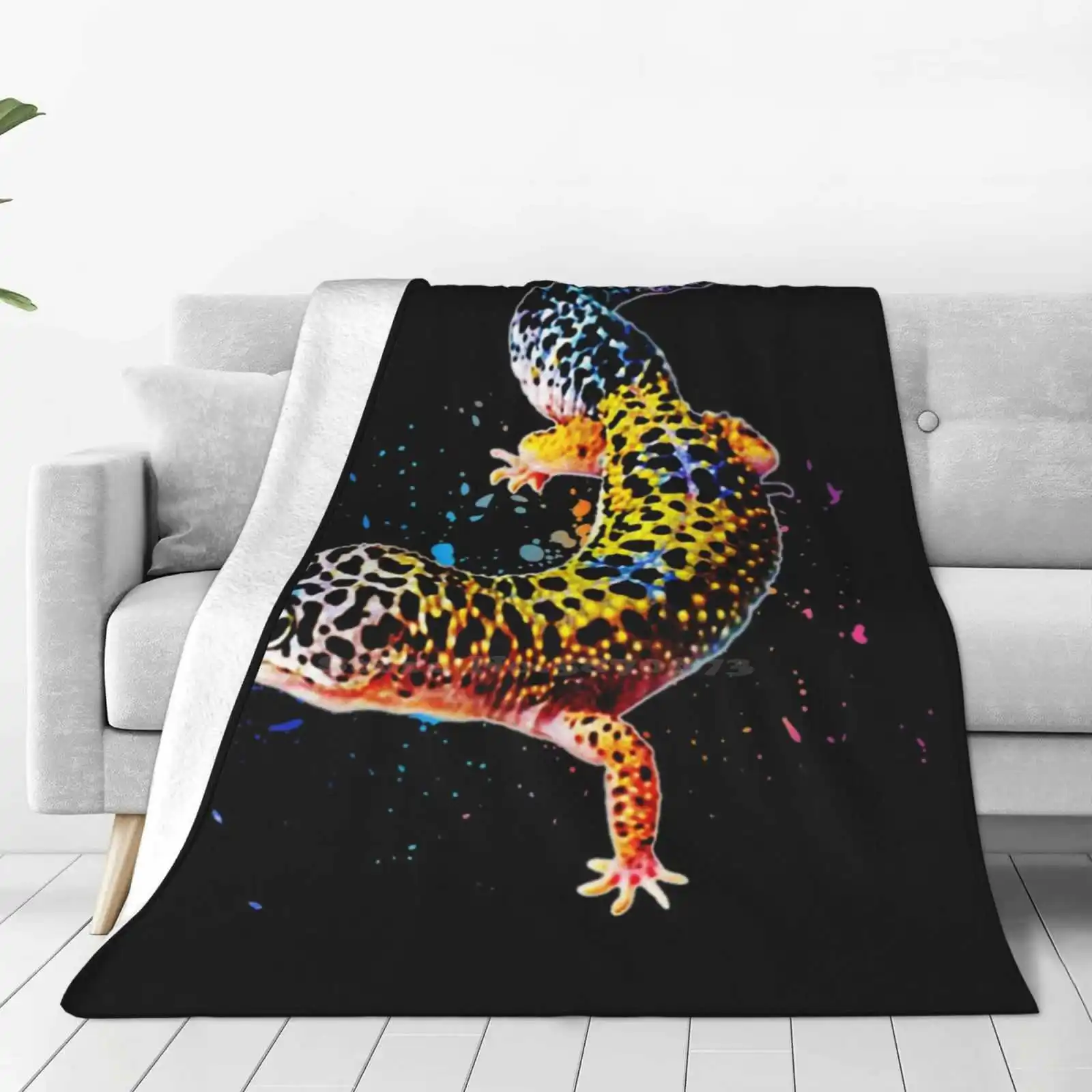 Leopard Gecko Reptile Keeper Lizard Watercolor Trend Style Funny Fashion Soft Throw Blanket I Love Leopard Geckos Gecko Love I