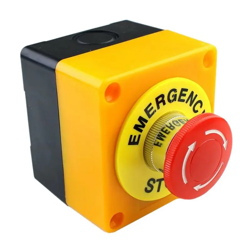 6Pcs Red Mushroom Emergency Stop Shut Off Push Button Switch No + Nc 22Mm Cnc Gecko