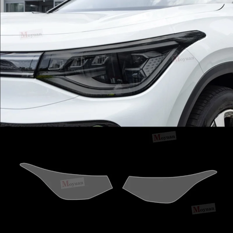 

2 Pcs Car Headlight Protective Film Headlamp Transparent Black TPU Sticker For Volkswagen ID.6 X 2021-2022 car Accessories