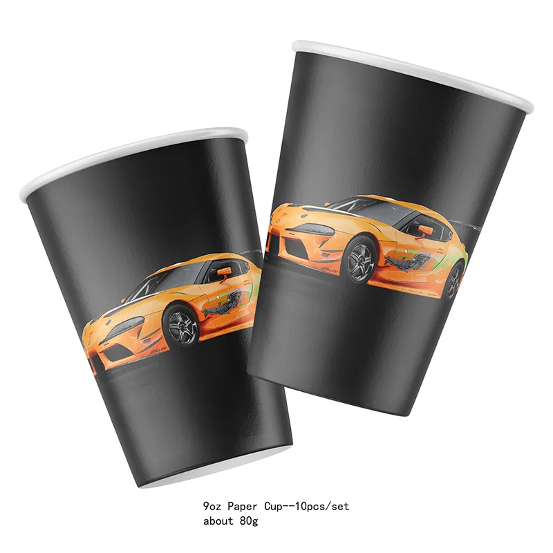 Fast and Furious Party Supplies Birthday Party Decorations Supplies Disposable Tableware Sets Kids Party Cups Plates Loot Bag