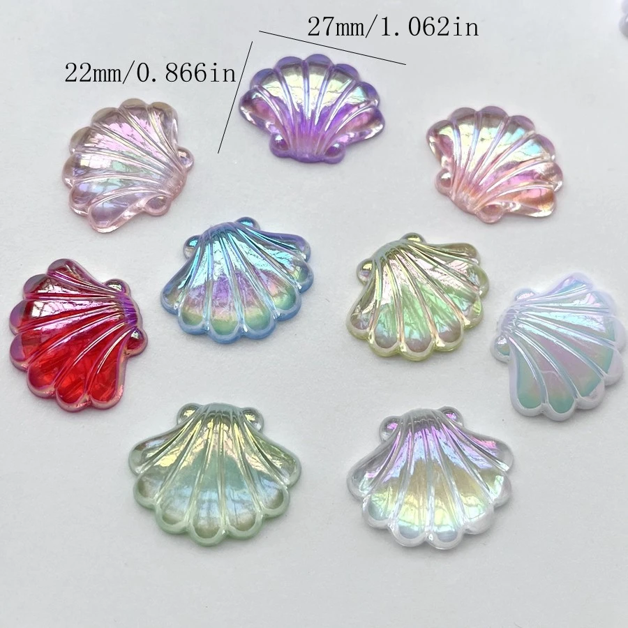 10 pieces 27*22mm beautiful AB color Shell Crystal Rhinestone Flat back scrapbook diy hair decoration accessories