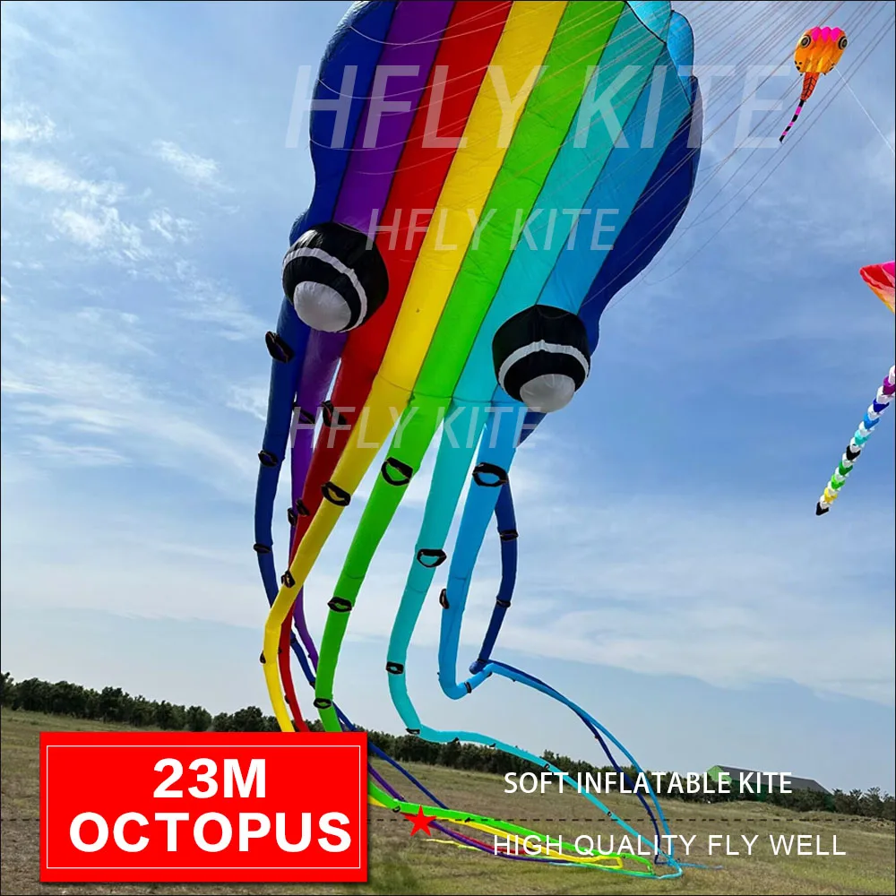 NEW ARRIVAL 23M 30m  Octopus Kite  SOFT INFLATABLE KITE