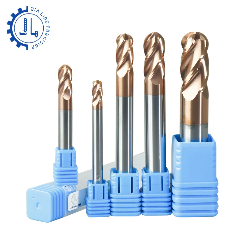 

HRC58 Four Flute Ball Nose Tungsten Carbide Router Bit Milling Cutter for Metal Steel 4 Flutes Ball Nose End Mills