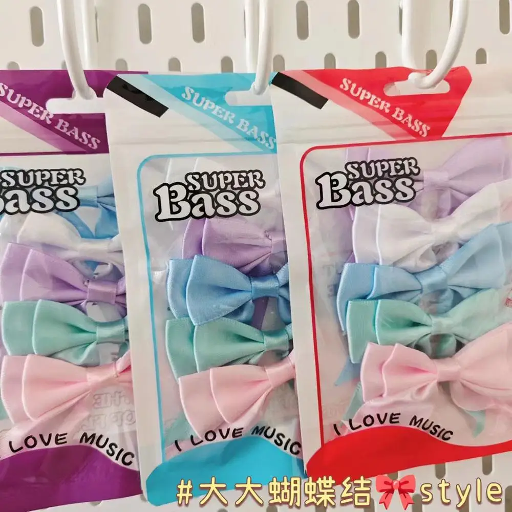 5 قطع الوردي الأبيض فراشة عقدة حقيبة زخرفة DIY بها بنفسك الملابس حقيبة ملحق الحلو ربطة العنق الديكور الإبداعي اليدوية بطاقات حقيبة #3