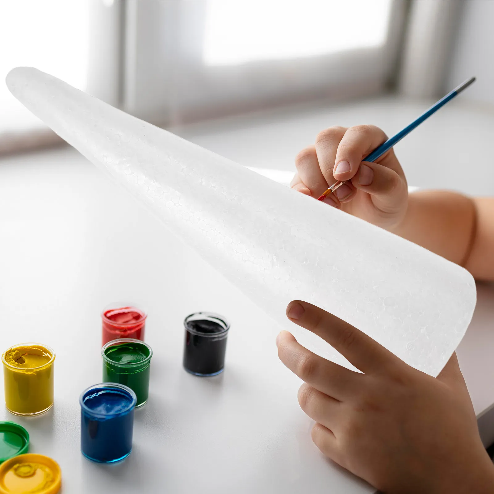 

Blank Foam Cone for Crafts DIY Unfinished Art Shapes for Christmas Tree Snowman Ornament Decoration Holiday Project Supplies