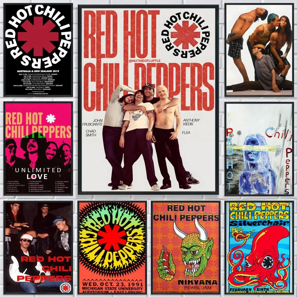 

Rock Band R-Red Hot Chili Poster HD Print Personalized Canvas Wall Mural Art Poster Photos for Living Room Home Decor Durable