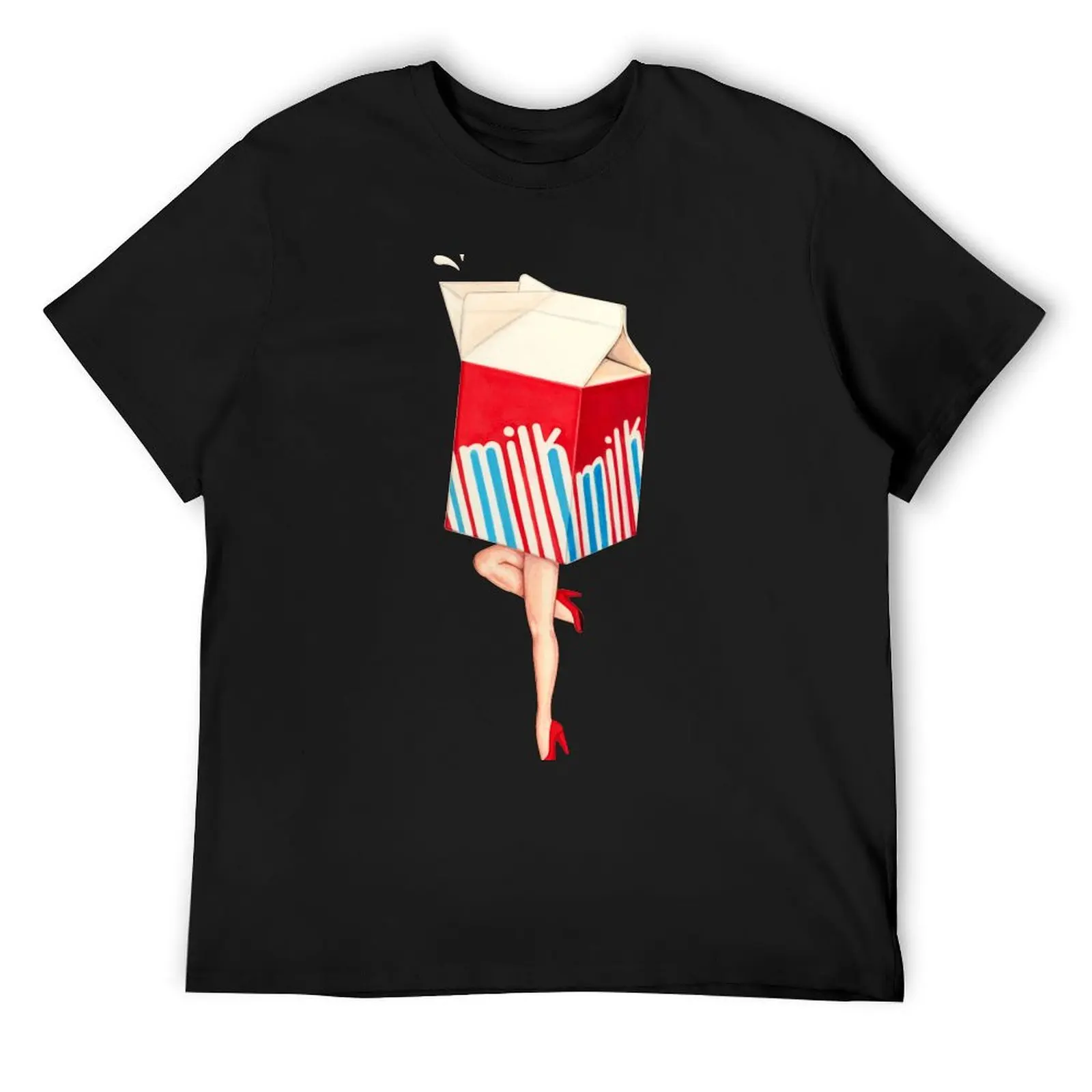 

Milk Pin-Up T-Shirt anime t shirts cute tops blacks plus size tops shirts graphic tee men