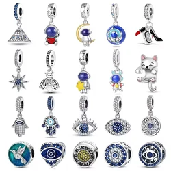 Fit Qikaola 925 Original Bracelet Fashion Bee Astronaut Eiffel Tower 925 Silver Charms Beads Fine DIY Birthday Jewelry For Women