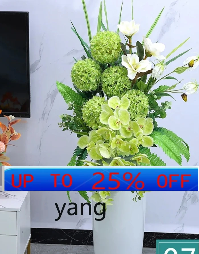 

LHLiving Room Floor Artificial Flower High-Grade White Floor Vase