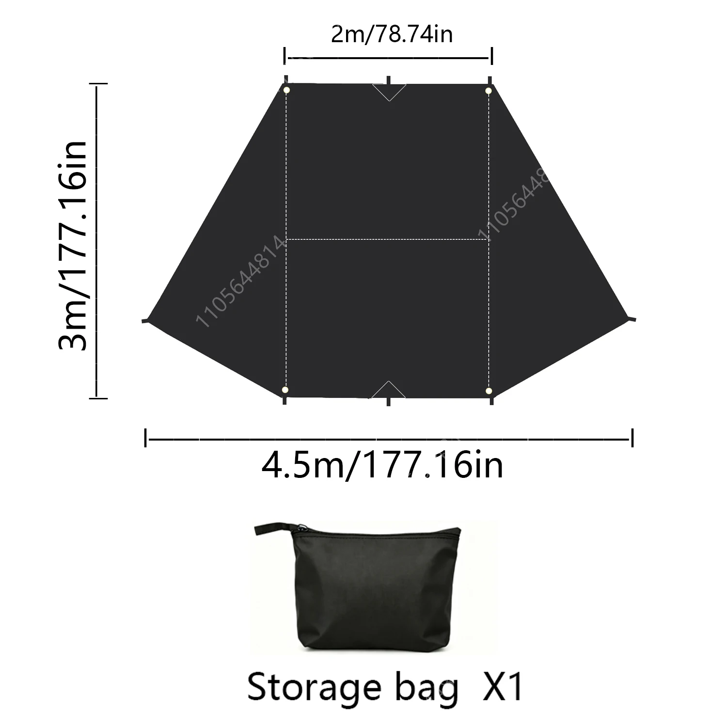 Butterfly Car Side Awning Silver Coated Anti-UV Waterproof Camping Sun Shade For SUV RV Pickup Van image 3