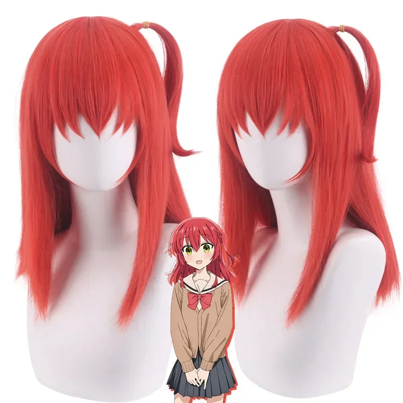 

Anime Bocchi The Rock Kita Ikuyo Cosplay perruque 50 cm perruque rouge Cosplay Anime Cosplay perruques résistant