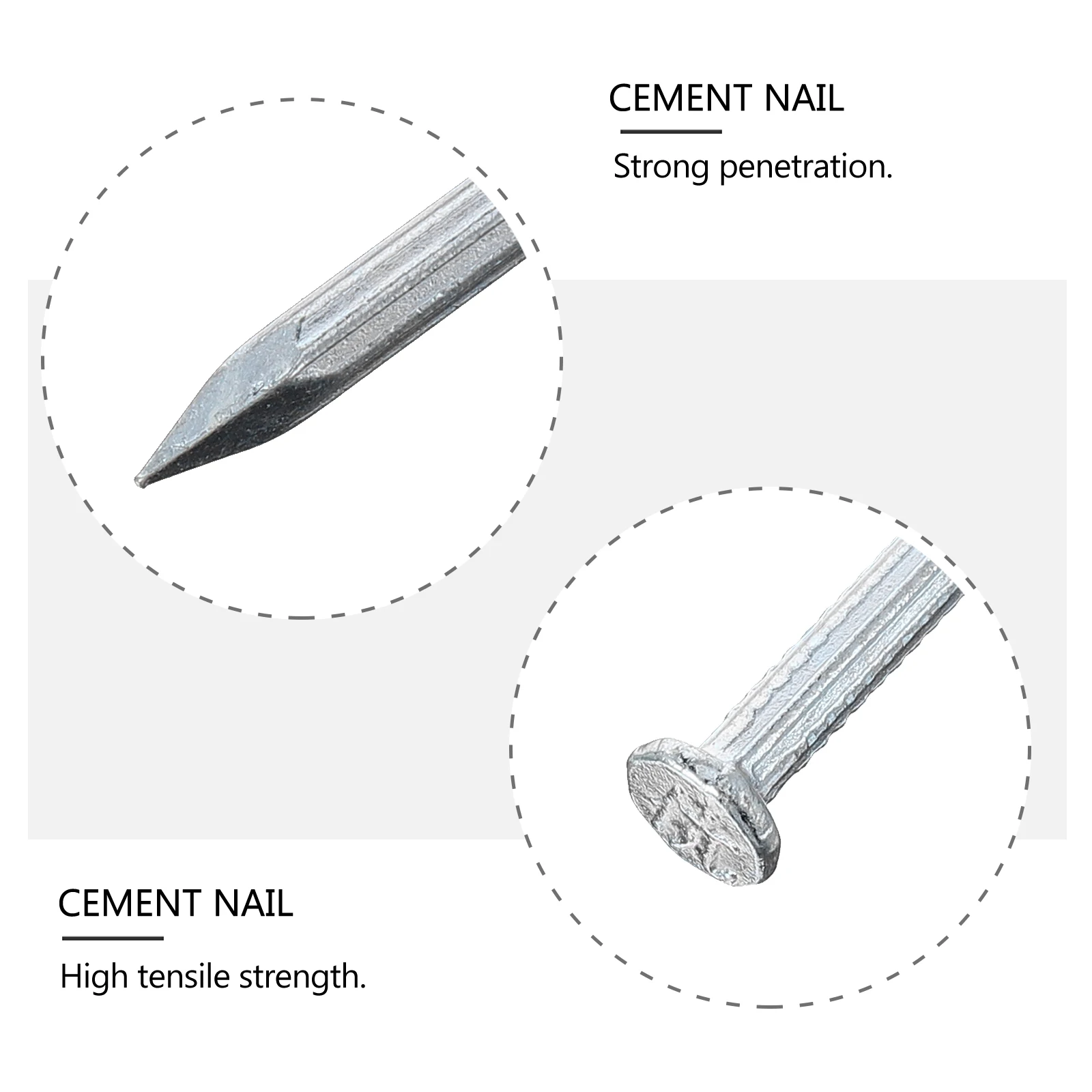 

515 шт. оцинкованные закаленные стальные гвозди с плоской головкой для бетонной кирпичной стены, плитки, цементные гвозди, прочные, устойчивые к коррозии