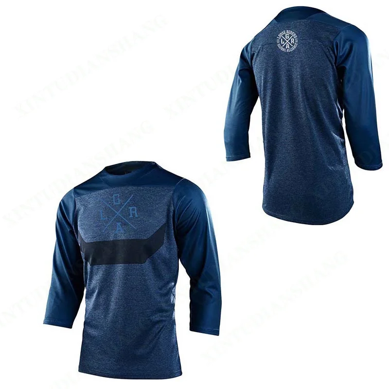 Men's Summer Loose Rider 3/4 Sleeve Jersey MTB MX Mountain Cycling Endurance Shirt DH Off Road Motorcycle Sweatshirt